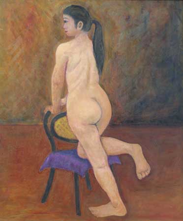 事象名：第28回油絵ひまわり会展、作者名：浅野　弘、作品名・サイズ：裸婦　F20