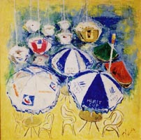 作者：増田良一、作品名：輝く夏（S30）、発表時期・展覧会名：1994年9月　15周年記念ひまわり会展