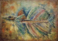 作者：増田良一、作品名：魚（M15）、発表時期・展覧会名：2000年11月　adagio展