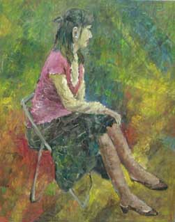 作者：増田良一、作品名：人物（F30）、発表時期・展覧会名：2003年12月　油絵ひまわり会冬期講評会
