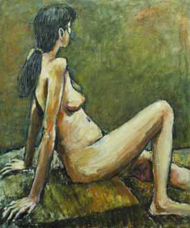 増田良一、作品名：裸婦　(F20)、発表時期：2009年8月、展覧会名：油絵ひまわり会夏期講評会