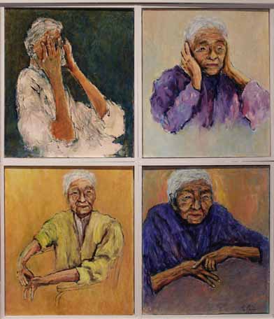 増田良一、作品名：102才の祈り　(F50)、発表時期：2010年10月、展覧会名：油絵ひまわり会30周年記念展