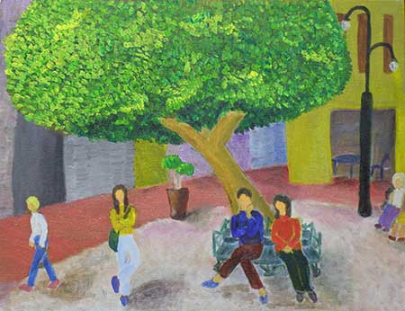 事象名：2013年油絵ひまわり会夏期講評会、作者名：岡本兆乃、作品名：風景1　P10