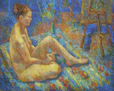 作者名：大野起生、作品名：裸婦　(F30)、発表時期：2007年8月